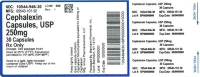 Label 250mg 30ct (Label Cephalexin Caps 250mg Bpi(10544 946 30) Virtus(69543 101 50) Rev1)